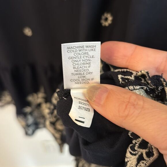 J. Jill Women’s The Date-Night Dress navy embroiderer short sleeve size med EUC - Picture 8 of 12